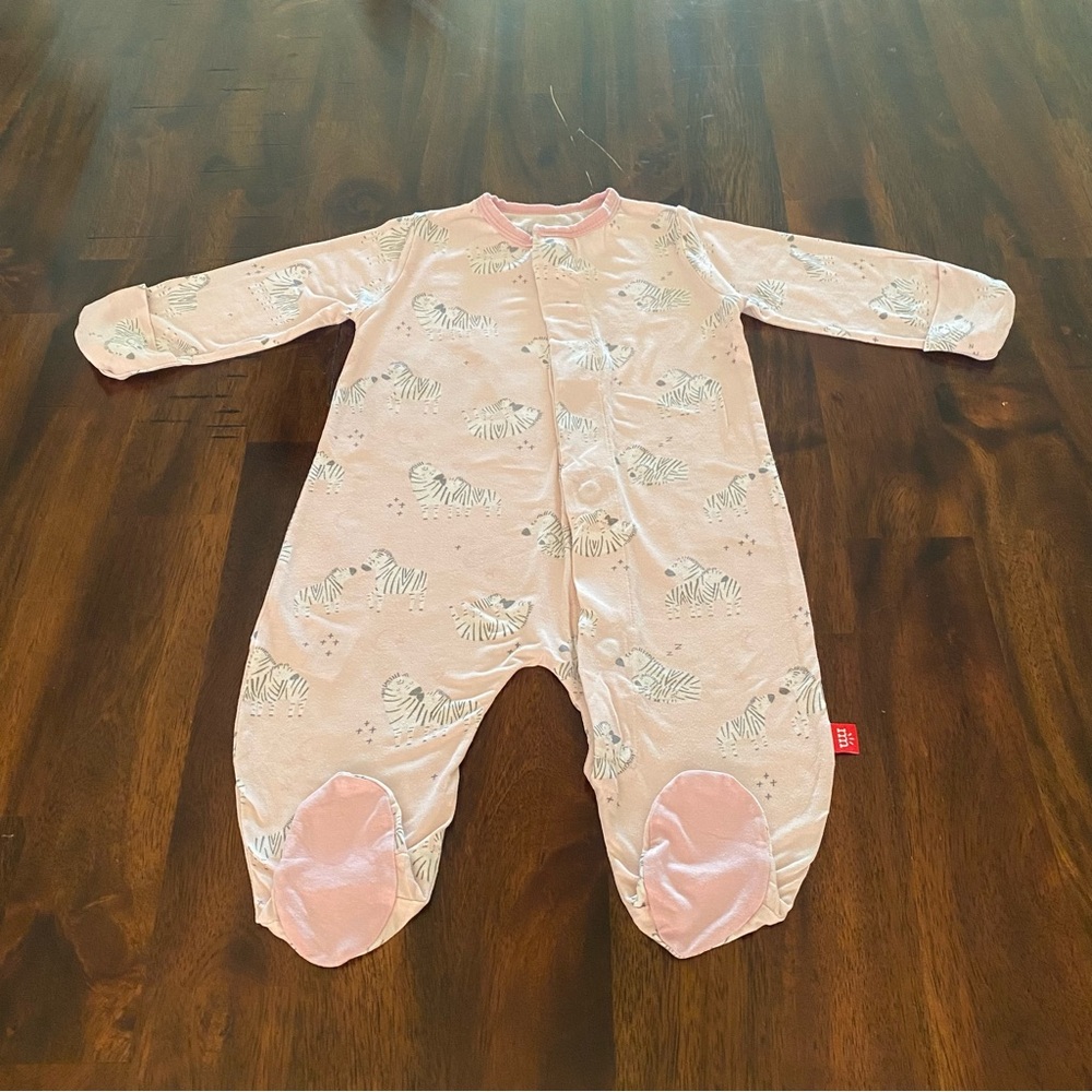 Magnetic Me Little Zebra Print  One Piece Baby Girl